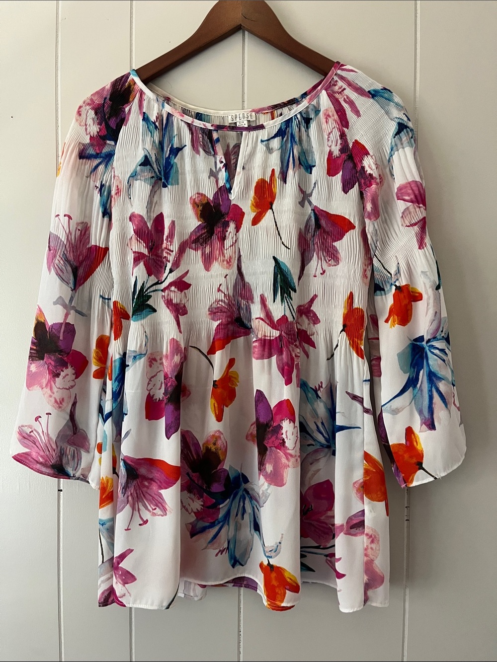 Rails White Floral Peasant Blouse - Multi
